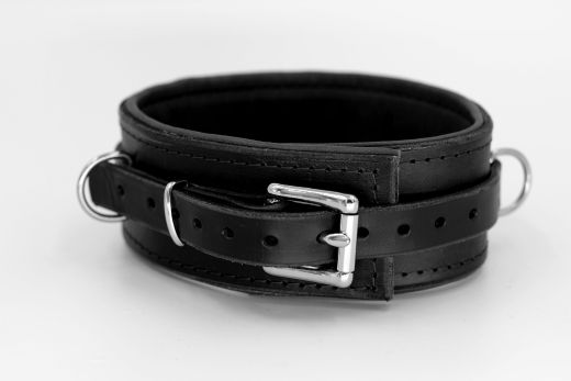 Ancol Lederhalsband Mit Nieten – Klassisches Design, Schwarz, Größe 6 (45–54 Cm), Aus Zaumleder