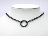 Necklace thetis sterling silver, blackened and  lockable