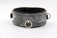 Halsband Paisley silber/schwarz